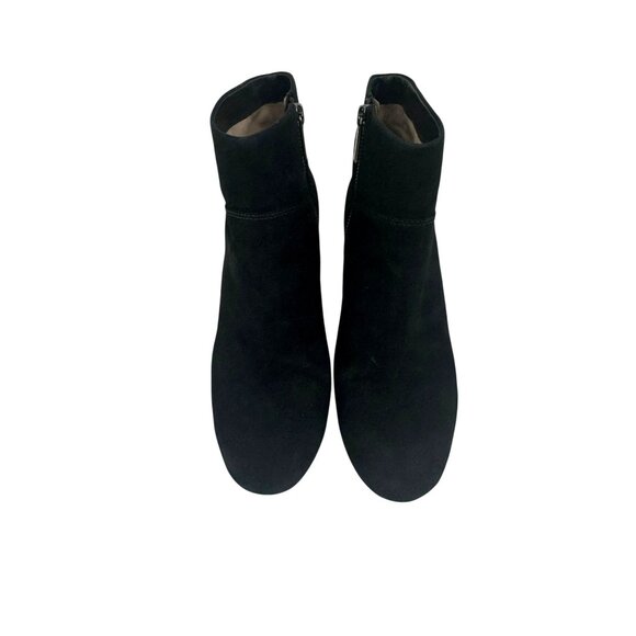 Michael Kors Black Suede Arabella Ankle Boots Zip Booties Studded Heels Size 8 - Picture 6 of 13